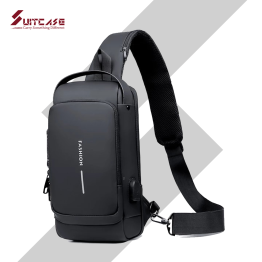 Fashion Multifunctional Chest Bag for Men Black Color