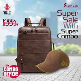 GuiSoHn Laptop Bag Artificial Leather Backpack With SUIT LIFESTYLE BROWN SUPER SUEDE SANDWICH CAP